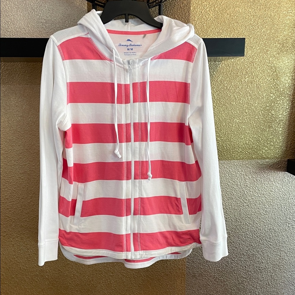 TOMMY BAHAMA THERA STRIPED FULL ZIP HOODIE M